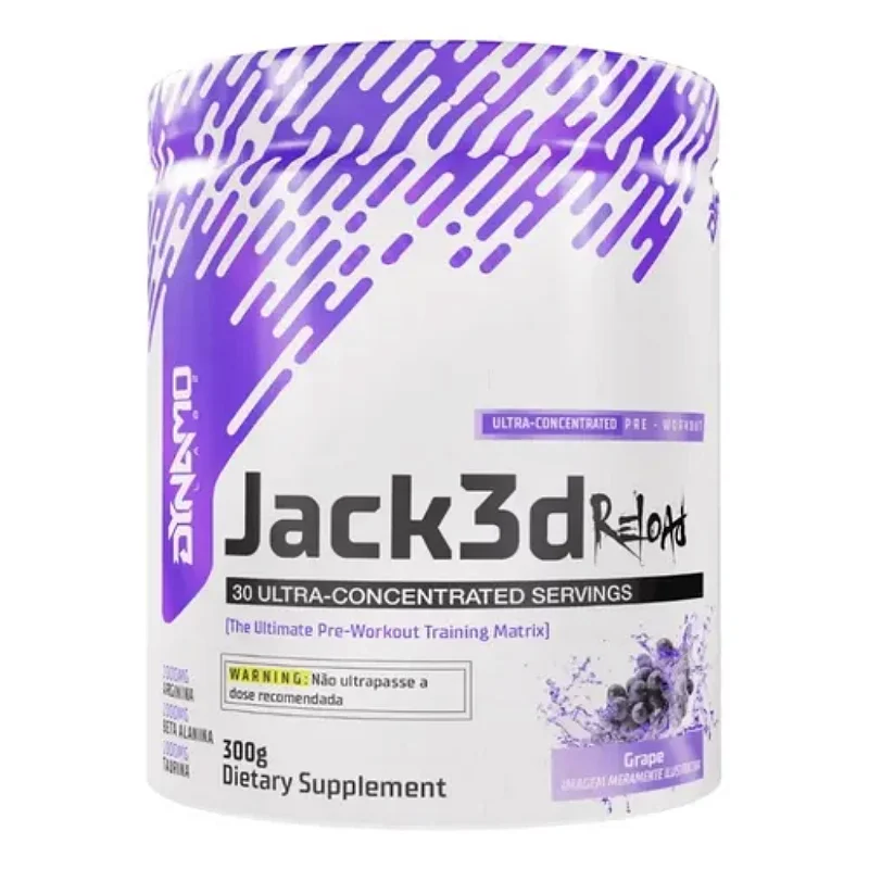 Pré Treino Jack3d Reload 300g Dynamo Labz Uva + Galão 1 Litro