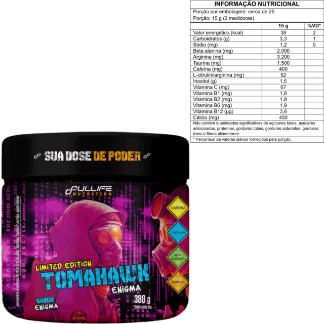 Pré Treino Tomanhawk 380 g Fullife Nutrition