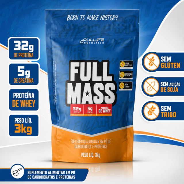 Full Mass Hipercalórico 3kg Suplemento