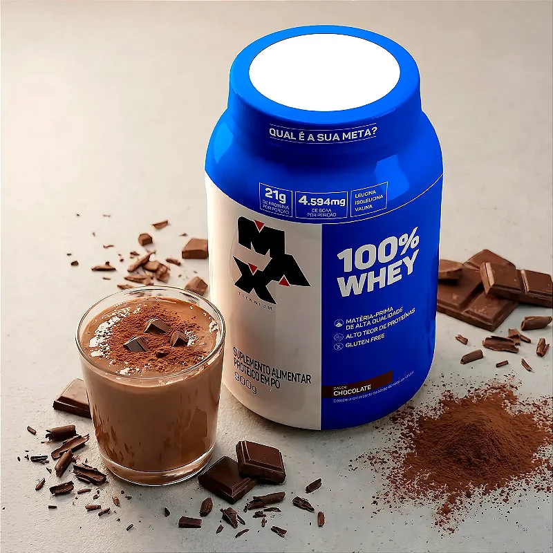 Whey 100% Max Titanium 900g Proteína Alta Qualidade