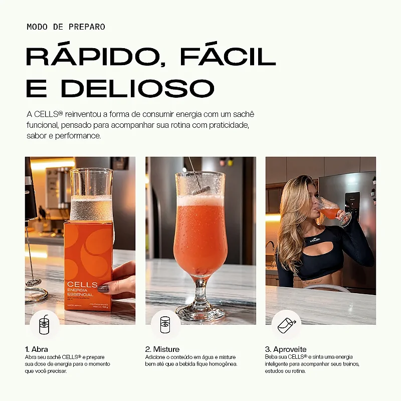 Cells Suco Energético Caixa 15 Unidades