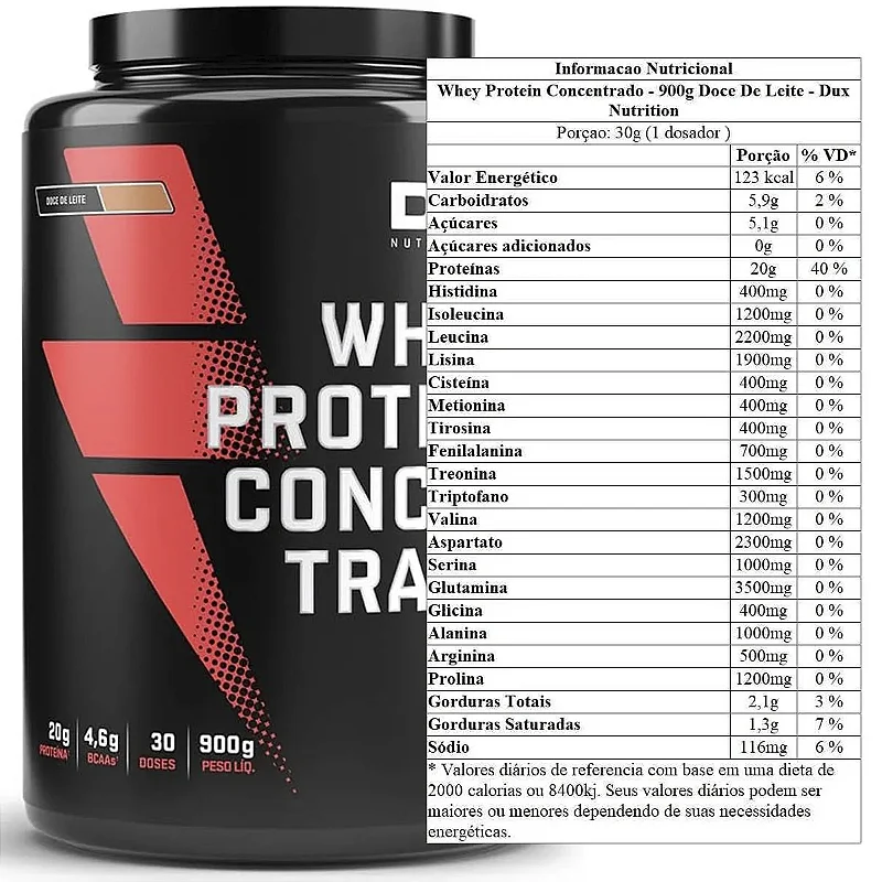Whey Dux 900g Proteína Concentrada