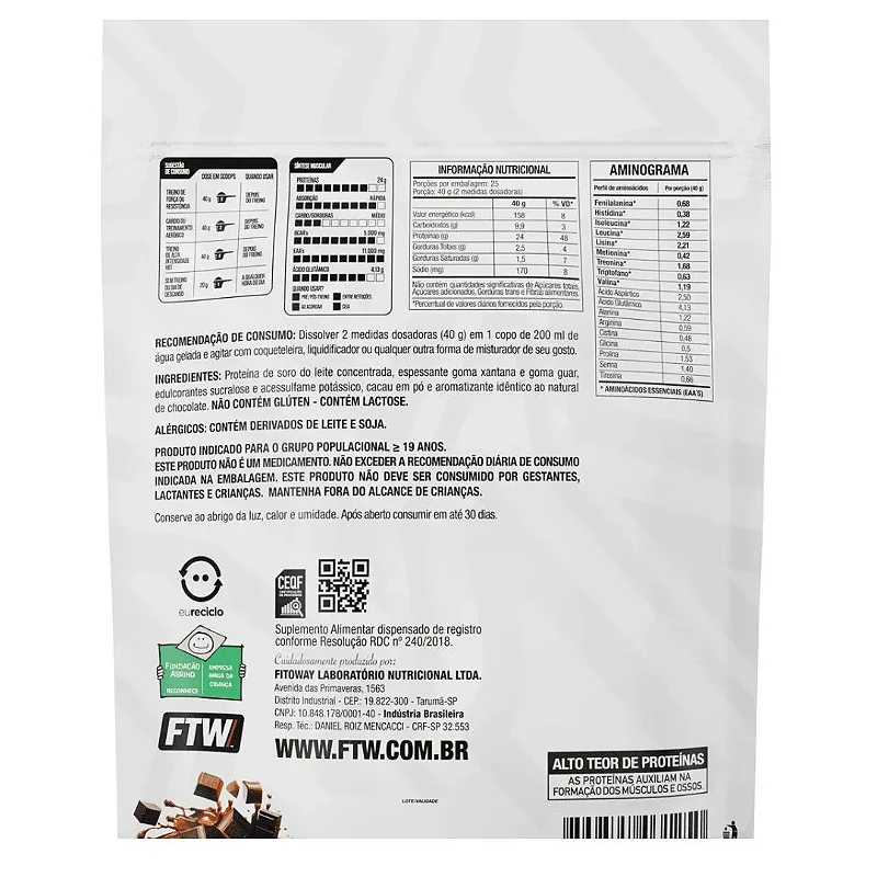 Whey Protein 100% FTW Concentrado 1kg