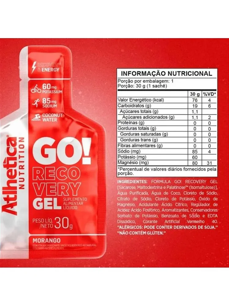 Go Energy Gel Atlhetica 10 Sachês Morango