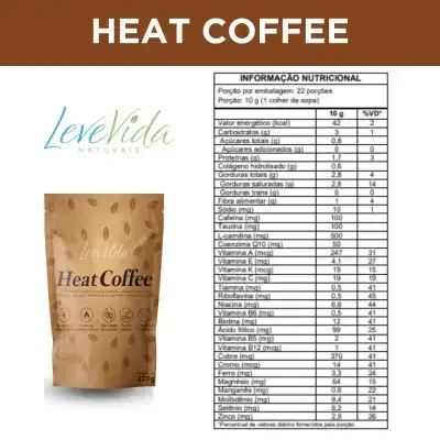 Heat Coffee 220g Café Funcional Leve Vida