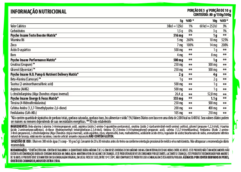 Pré Treino Psychotic 80g Psycholabz