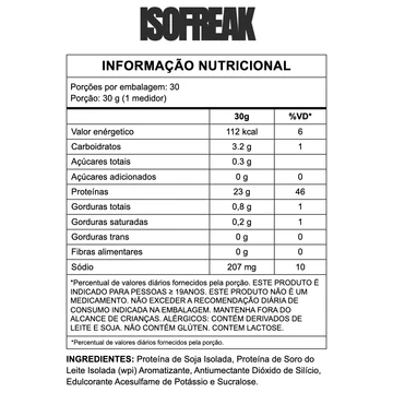 Proteína Isolada 3VS Nutrition Isofreak 900g Chocolate