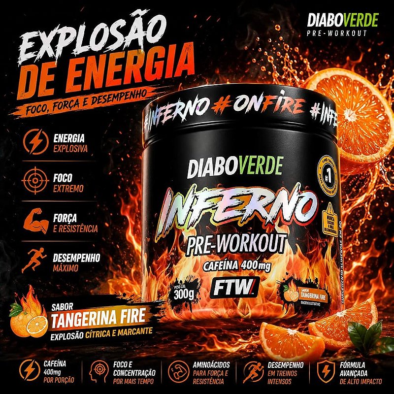 Pré-Treino Diabo Verde Inferno 300g - FTW