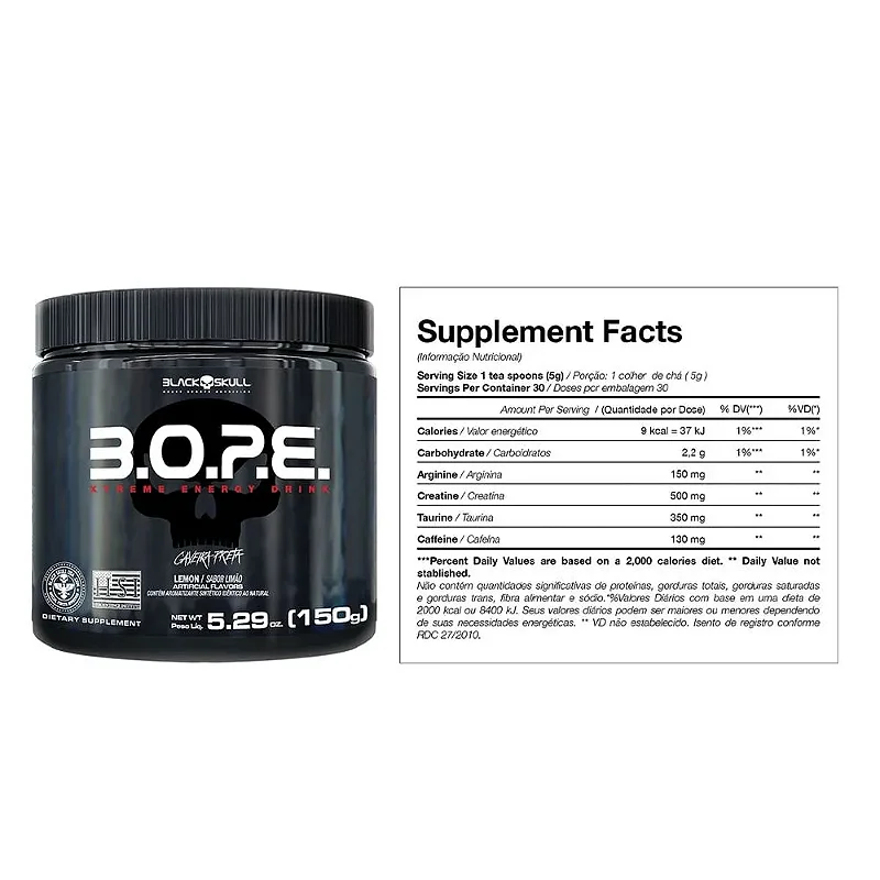 Pré Treino BOPE Black Skull Frutas Vermelhas