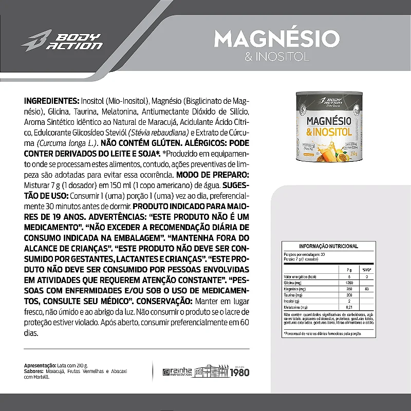Magnésio Inusitol Body Action 210g Maracujá