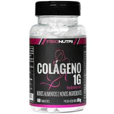 Colágeno Hidrolisado 1g FisioNutri em Tabletes - Pote com 60