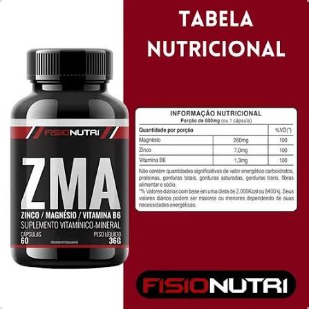 ZMA FisioNutri 60 Cápsulas Vitamínico Mineral