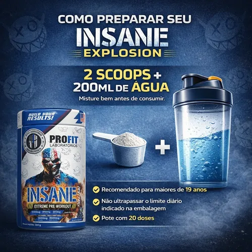 Pre Treino Profit Insane Explosão de Energia - Sabor Uva