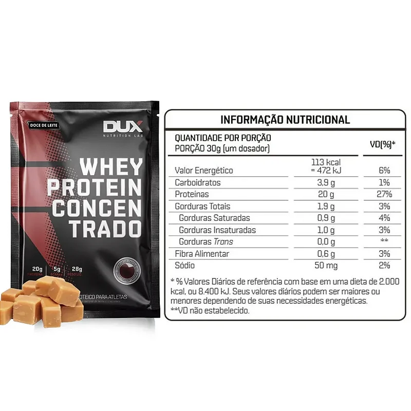 Sache Dose Única Dux Whey Protein Sem Sabor
