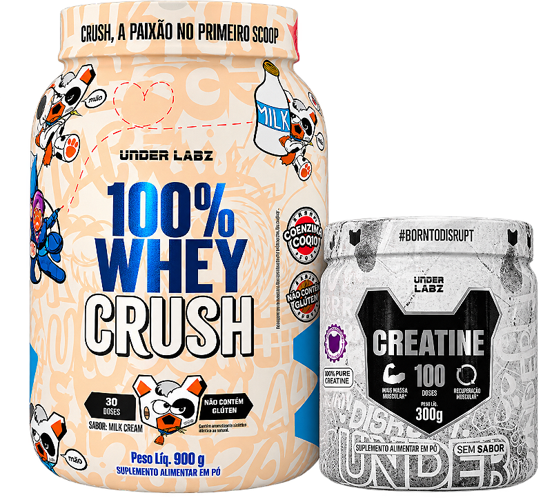 Kit Whey 100% Under Labz e Creatina 300g Pura