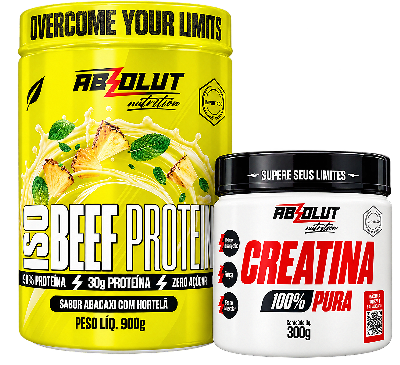 Kit Absolut Beef Protein 900g e Creatina Pura 300g
