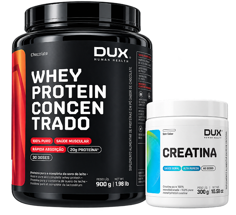 Kit Dux Whey 900g e Creatina Pura 300g