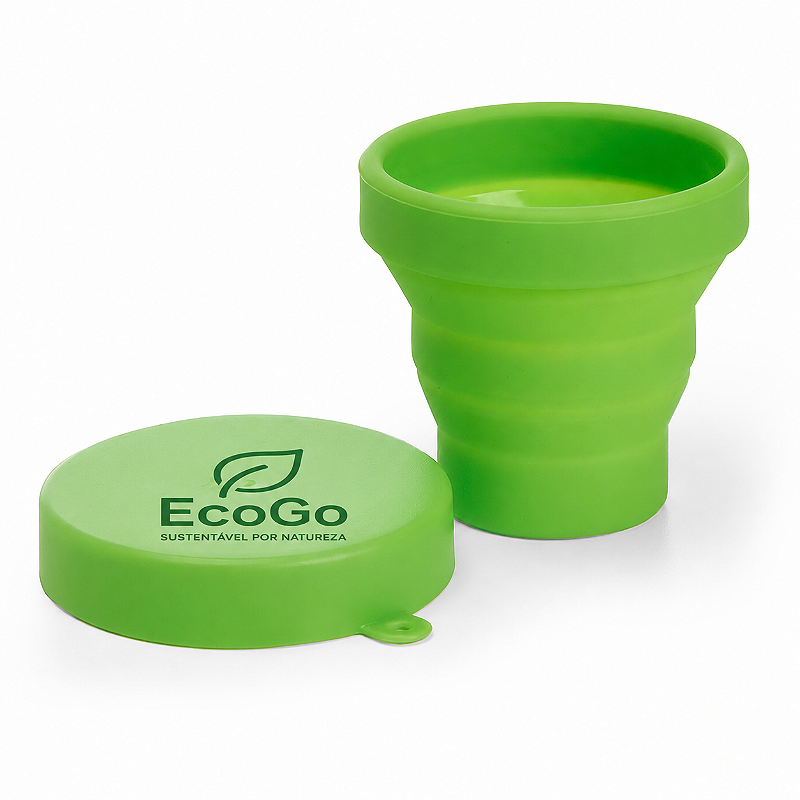 Copo Retrátil de Silicone Verde EcoGo