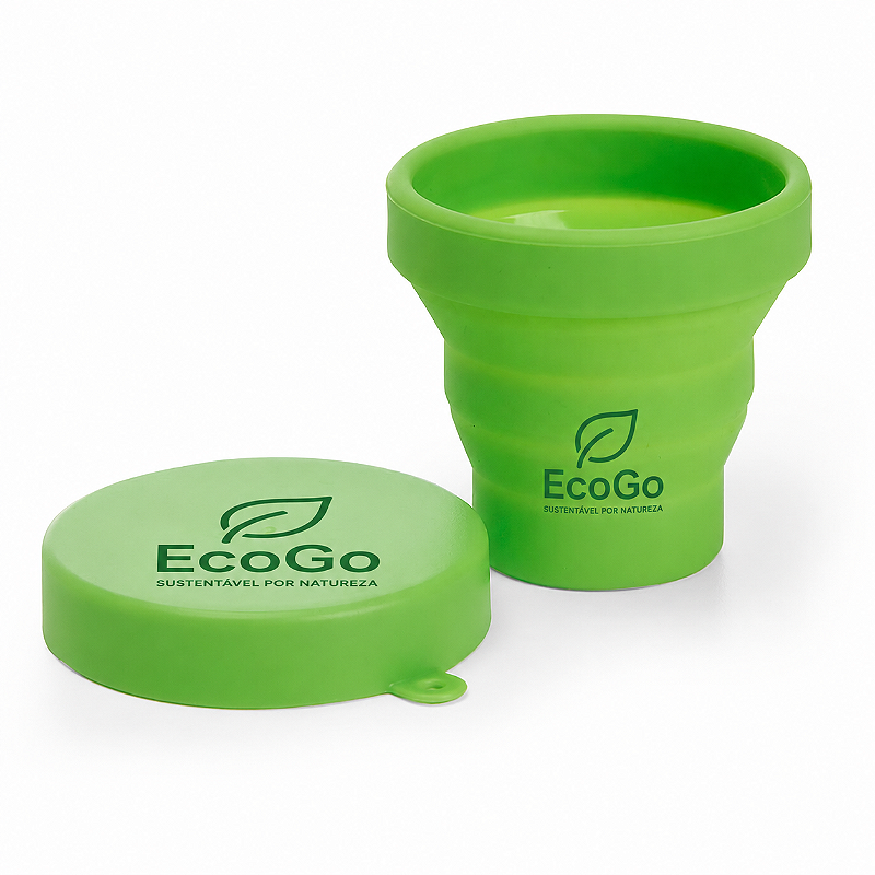 Copo Retrátil de Silicone Verde EcoGo