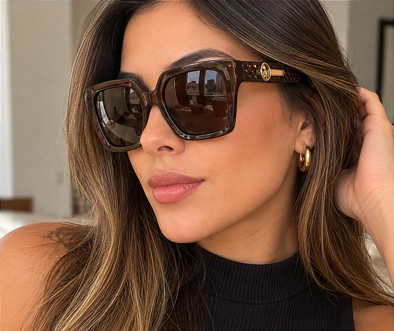 Óculos de Sol Premium Polarizado Mari 2.0 - Marrom - Acetato