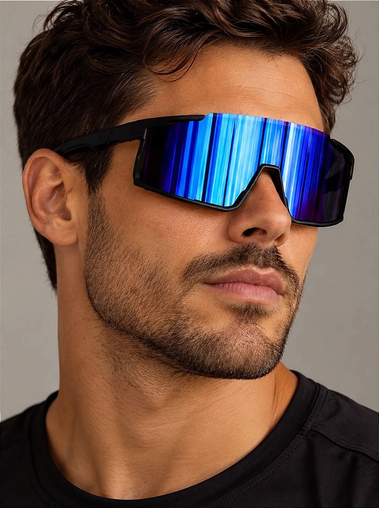 Óculos de Sol Esportivo Focus 2.0 - Azul Preto - Injetado