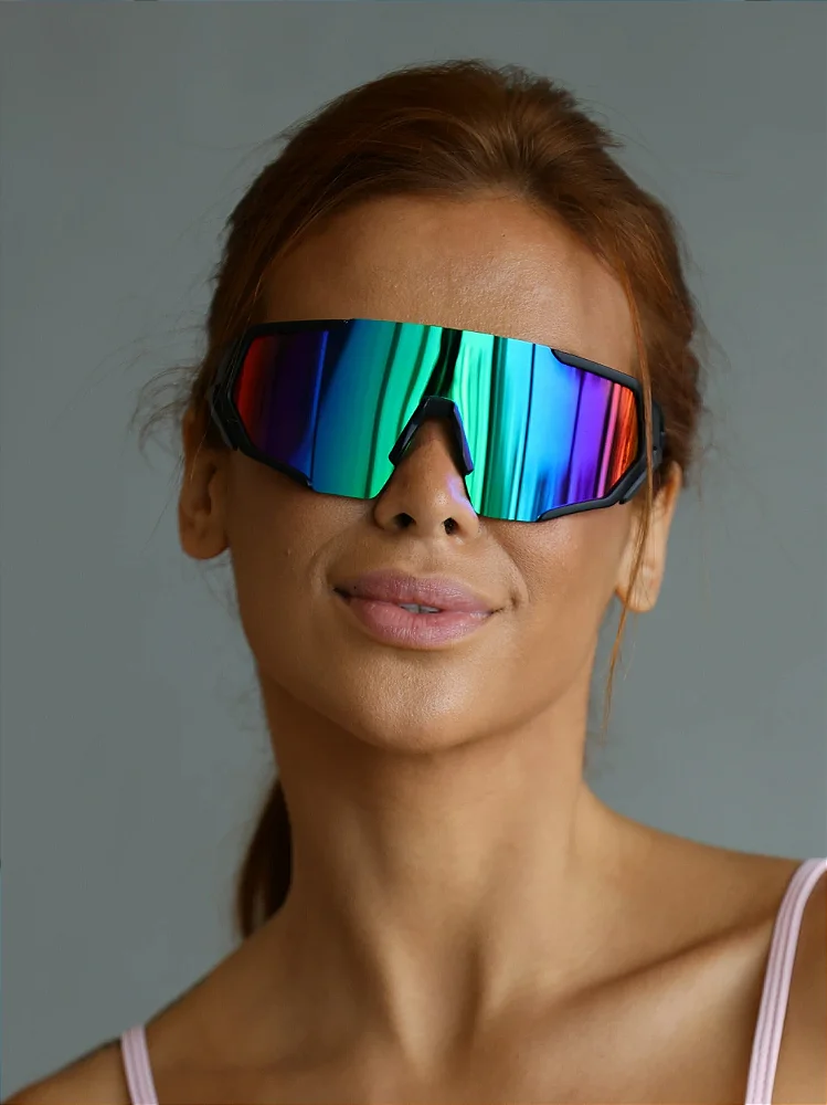 Óculos de Sol Esportivo Force 2.0 - Azul Verde Preto - Injetado