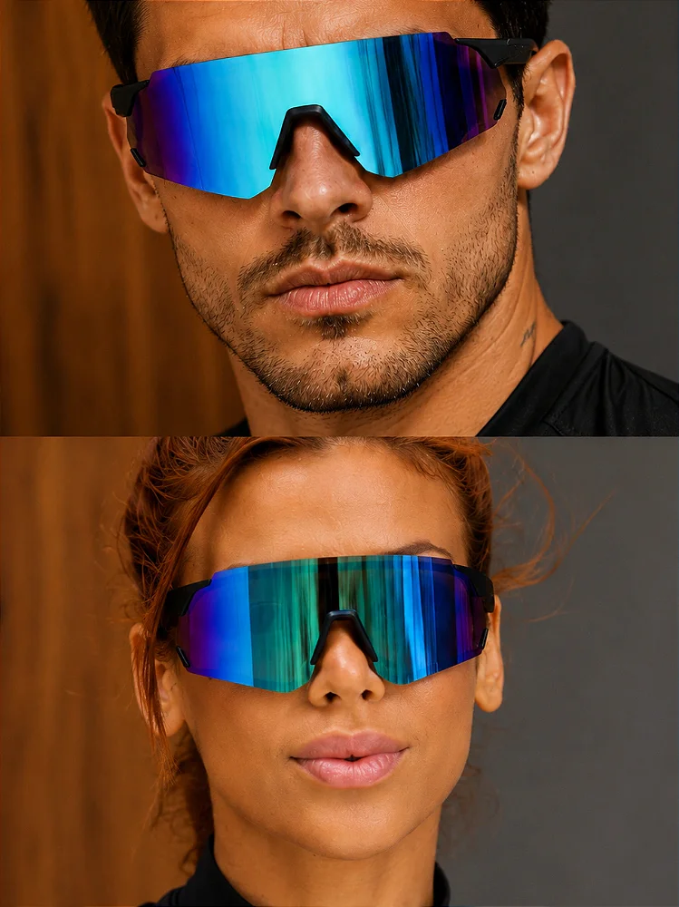 Óculos de Sol Esportivo Speed 2.0 - Azul Preto - Injetado