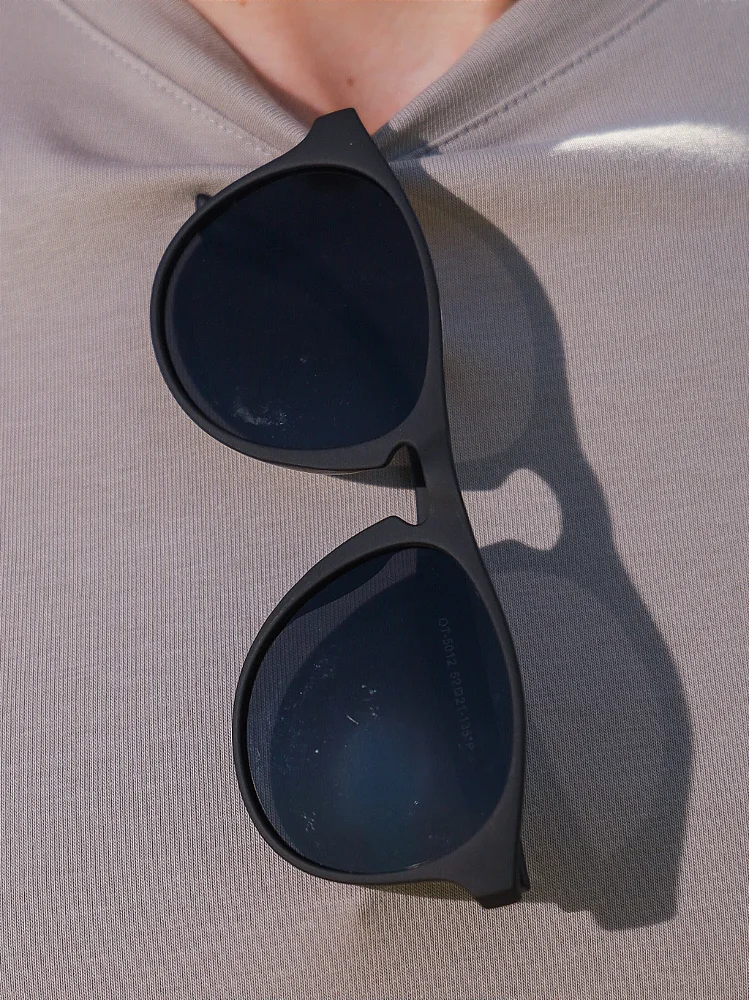 Óculos de Sol Redondo Polarizado Premium Bélgica - Preto Fosco - Acetato