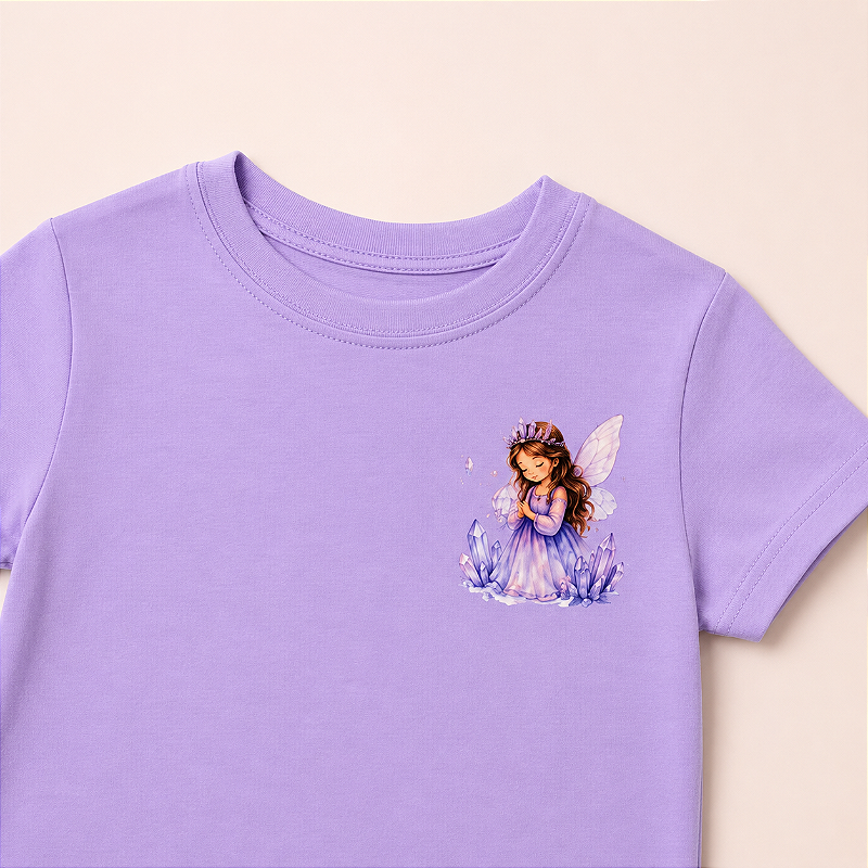 Camiseta Infantil Menina com Fadinha Delicada - Coleção Reino das Fadas