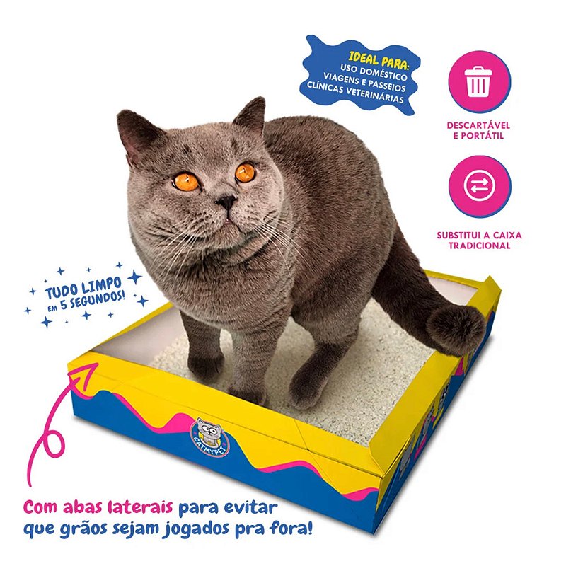 Caixa de Areia para Gato Descatável CatMyPet Portátil Gatoto