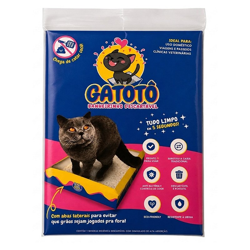 Caixa de Areia para Gato Descatável CatMyPet Portátil Gatoto