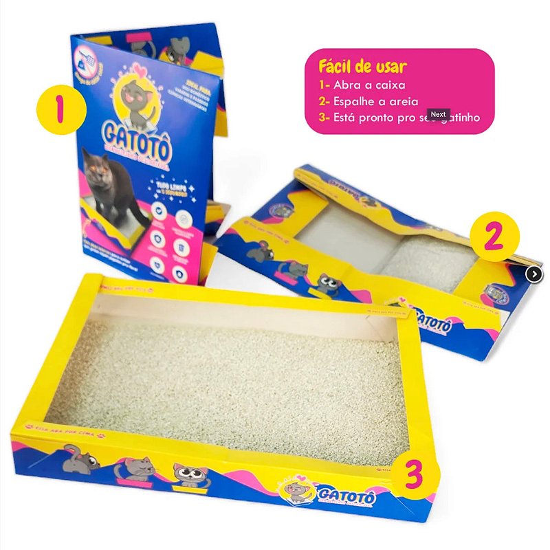 Caixa de Areia para Gato Descatável CatMyPet Portátil Gatoto