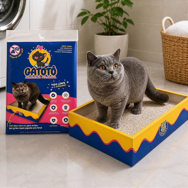 Caixa de Areia para Gato Descatável CatMyPet Portátil Gatoto