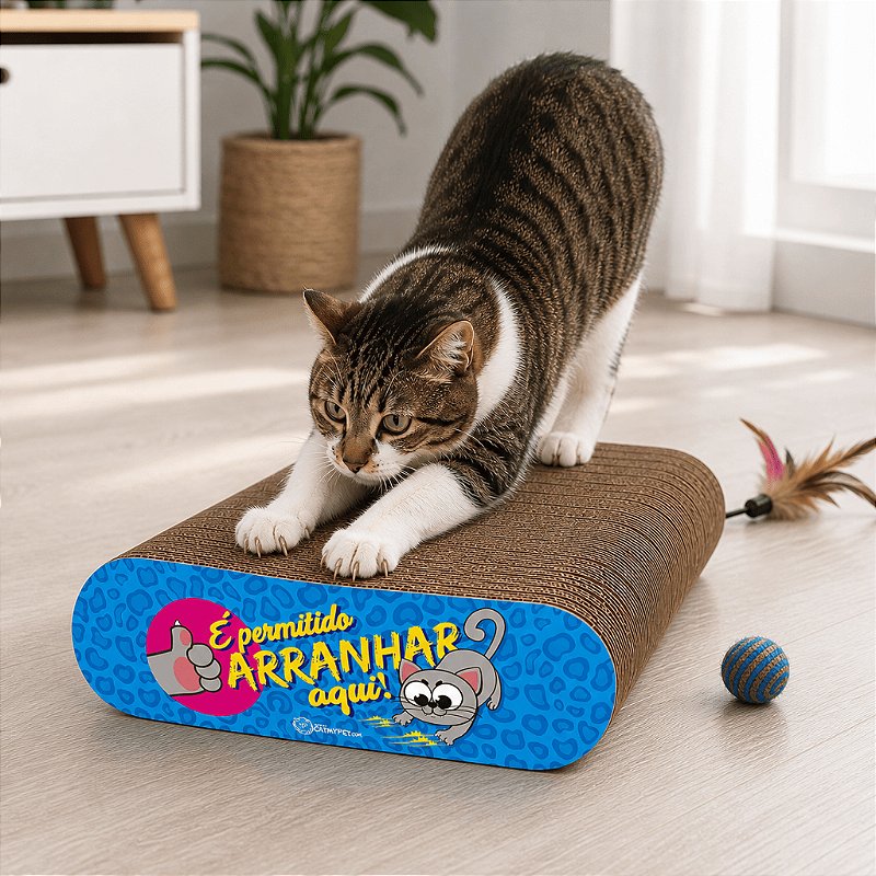 Arranhador para Gato com Catnip Dupla Face Leve Portatil e Resistente