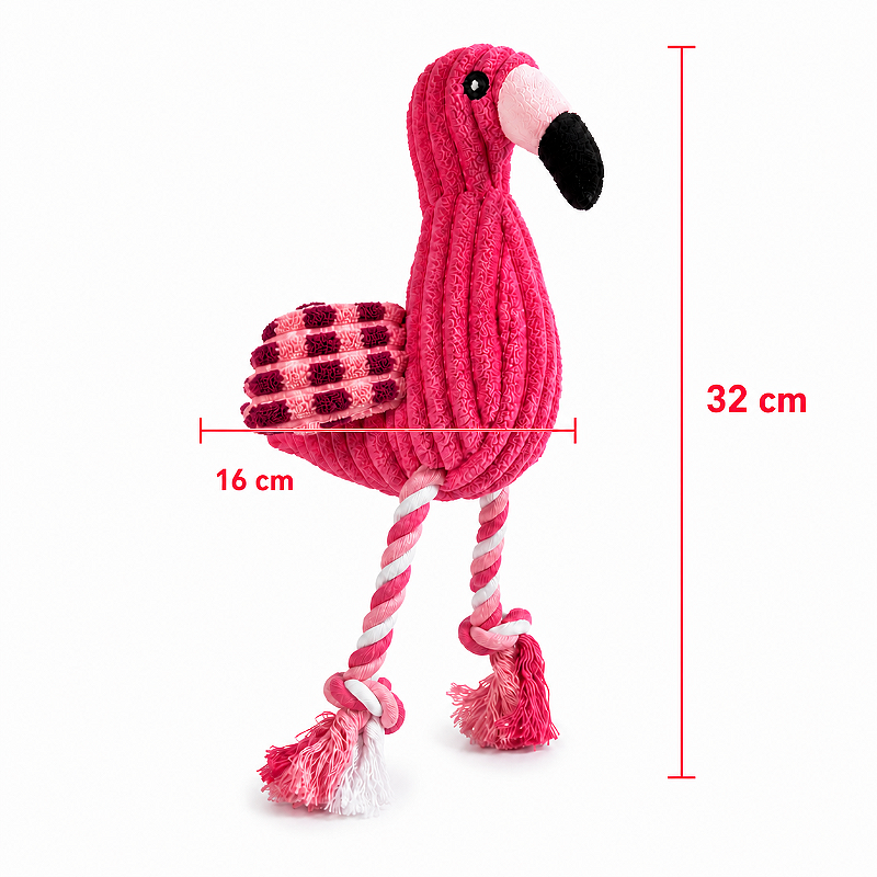 Brinquedo de Pelúcia Flamingo Resistente com Som para Cães
