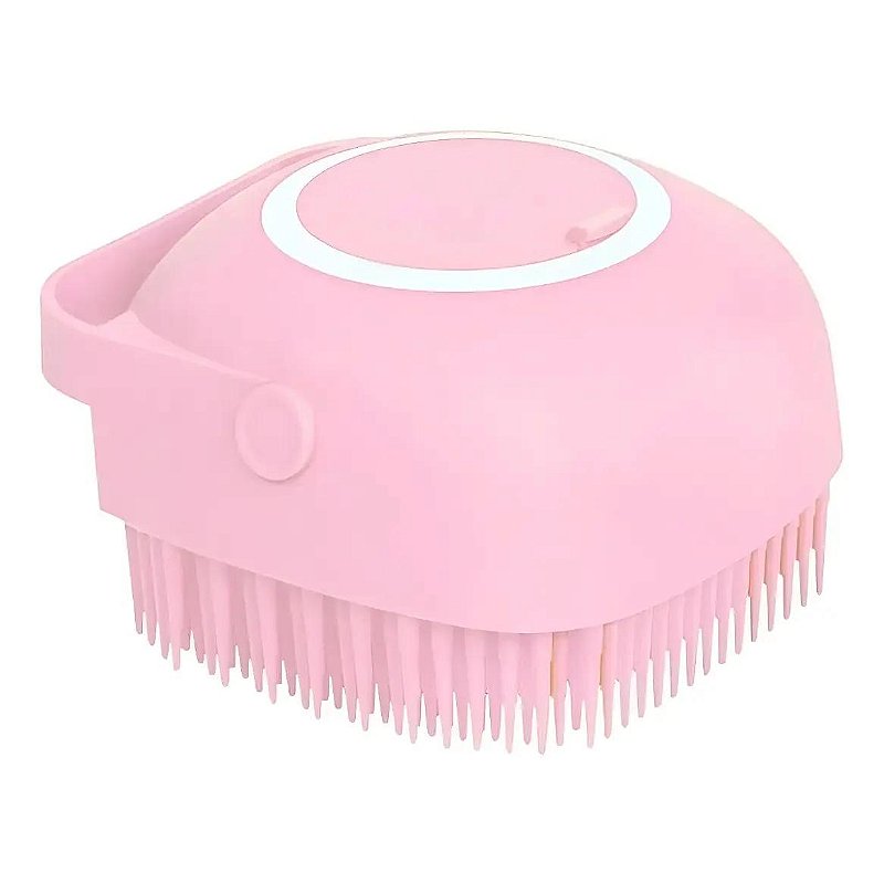 Escova de Banho para Pet com Dispenser de Shampoo