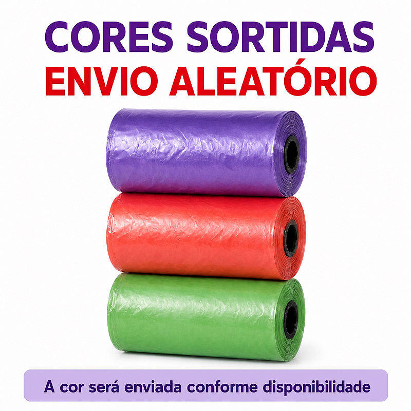 Kit 5 Pacotes 15 Rolos 225 Saquinhos Cata Caca Pet