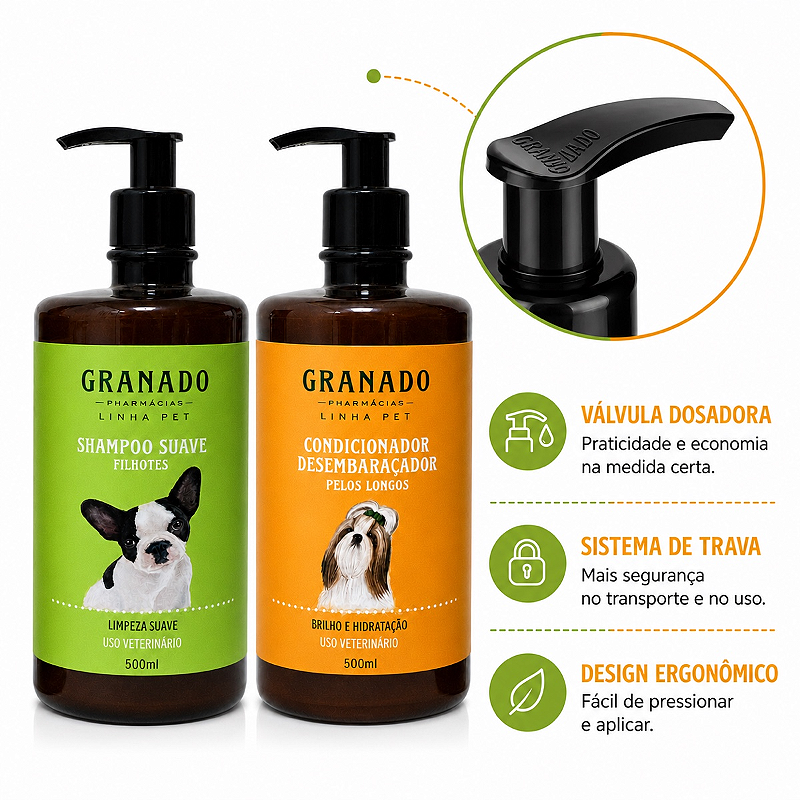 Kit Granado Pet Shampoo Filhotes + Condicionador Desembaraçador 500ml