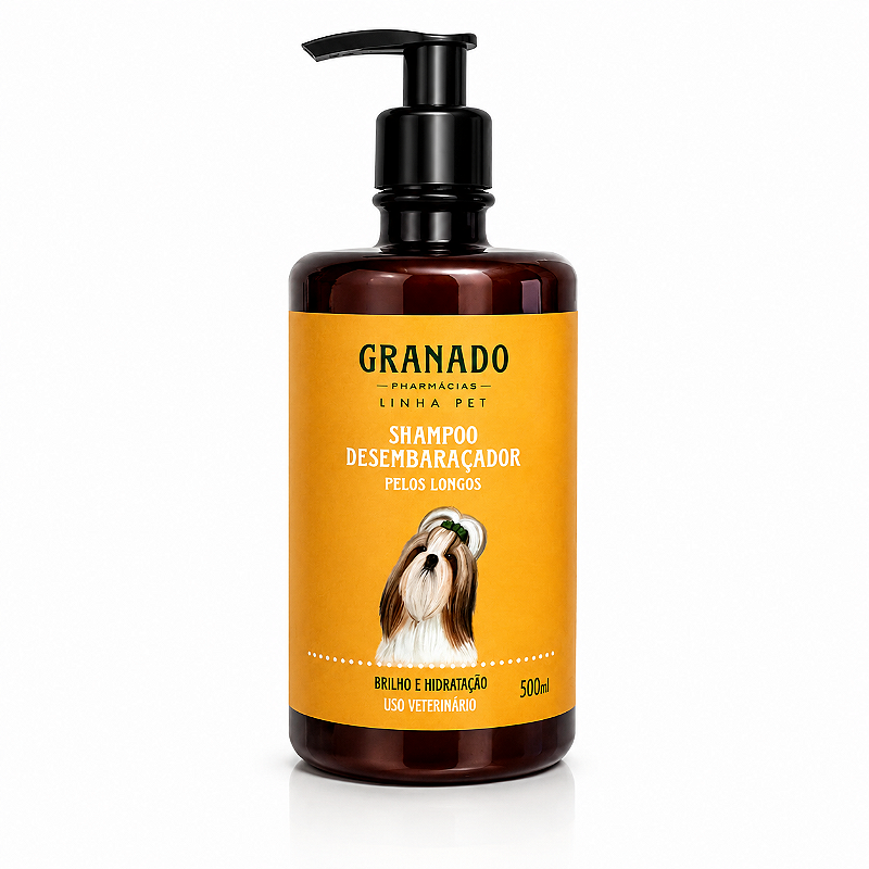 Kit Granado Pet Shampoo e Condicionador Desembaraçador Pelos Longos com Escova Silicone