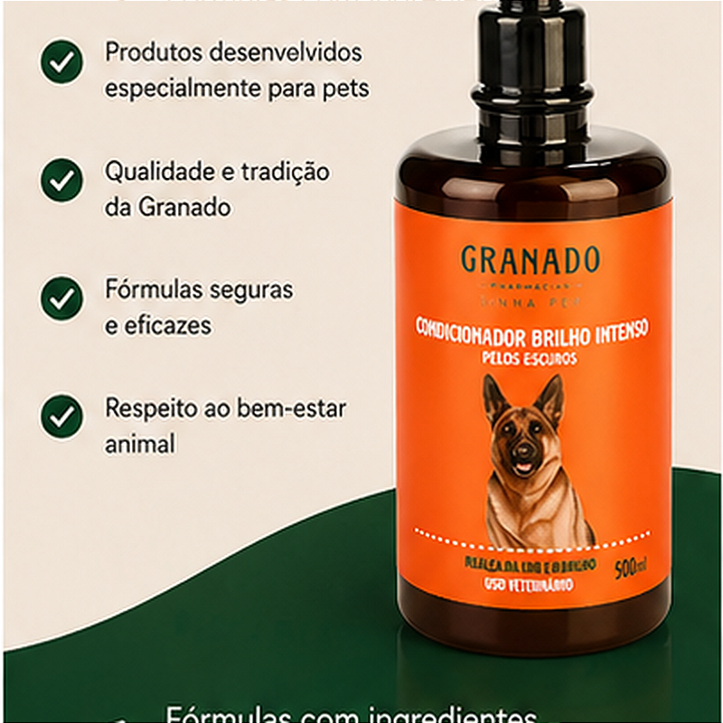 Condicionador Granado Pet Brilho Intenso Pelos Escuros 500ml