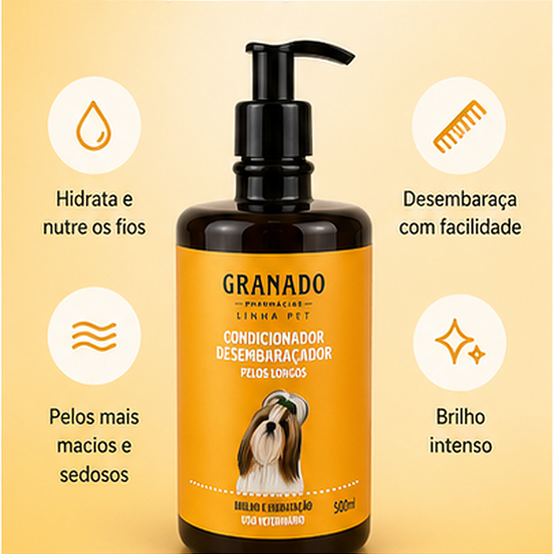 Condicionador Pet Granado Desembaraçador Pelos Longos 500ml