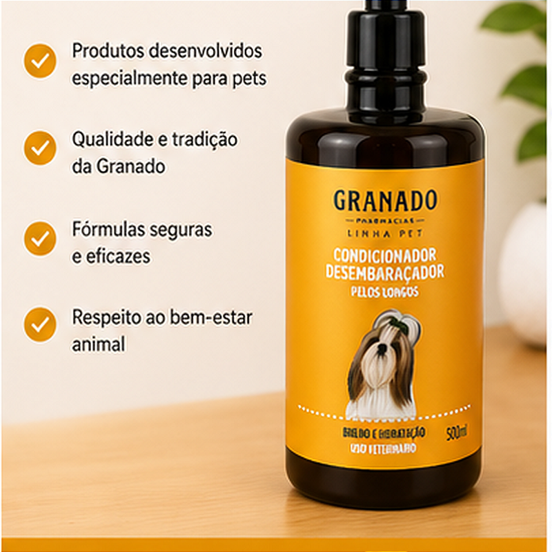 Condicionador Pet Granado Desembaraçador Pelos Longos 500ml