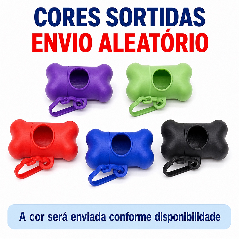 Kit Cata Caca Pet 60 Sacos + Porta Saquinho para Cães e Gatos