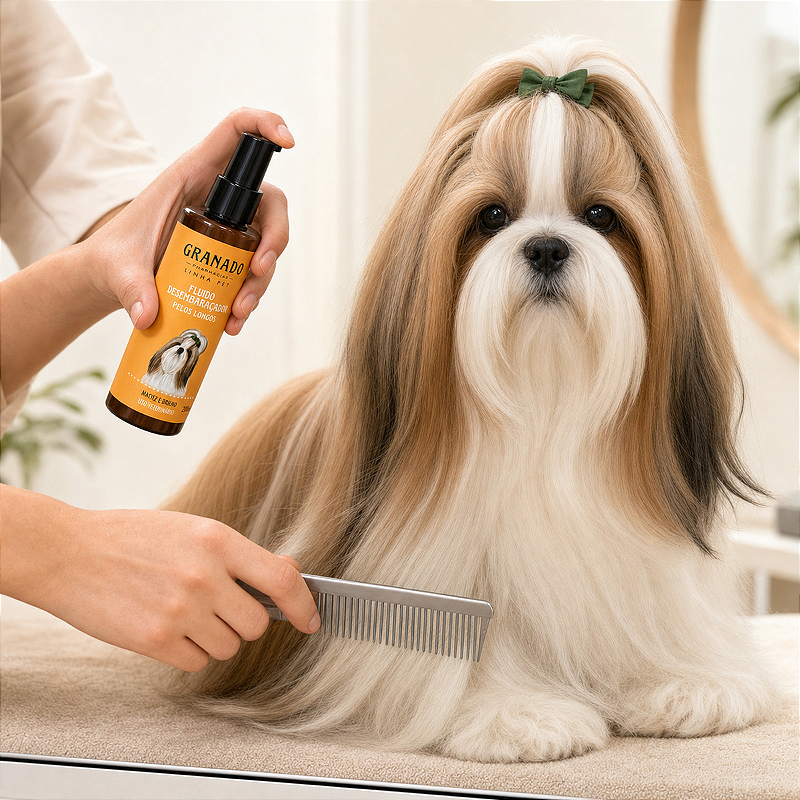 Kit Granado Pet Pelos Longos Condicionador 500ml + Fluido Desembaraçador 200ml