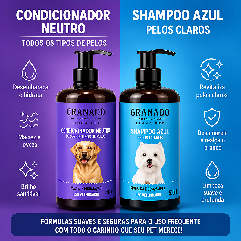 Kit Granado Shampoo Azul Pelos Claros + Condicionador Neutro