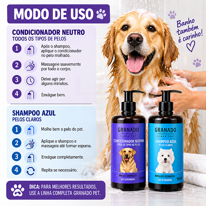 Kit Granado Shampoo Azul Pelos Claros + Condicionador Neutro
