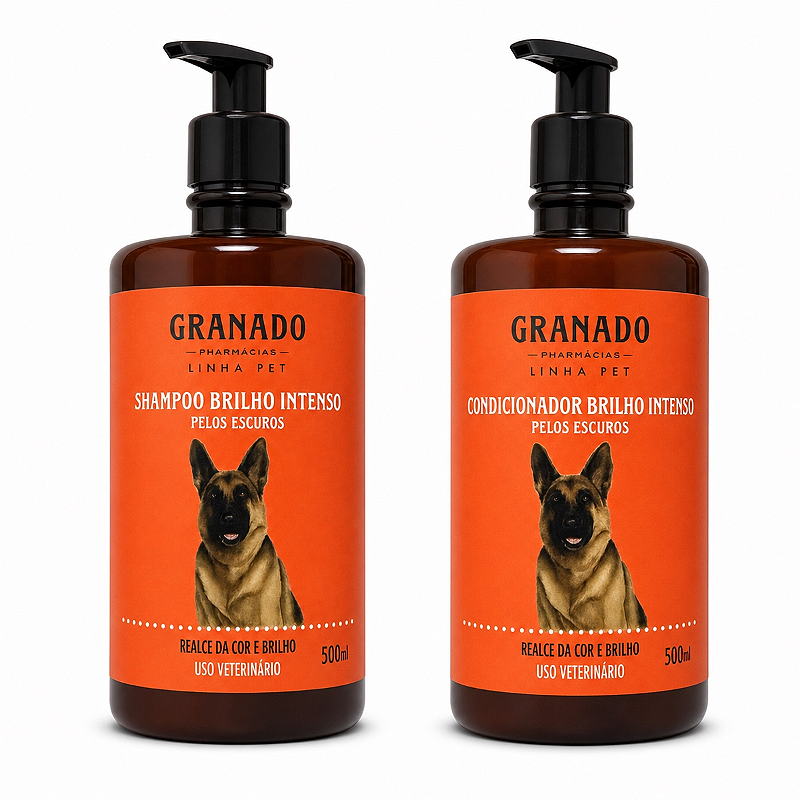 Kit Granado Shampoo + Condicionador Brilho Intenso Pelos Escuros