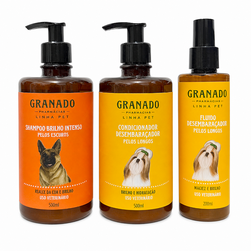Shampoo Pet Pelo Escuro Condicionador Fluido Desembaraçador