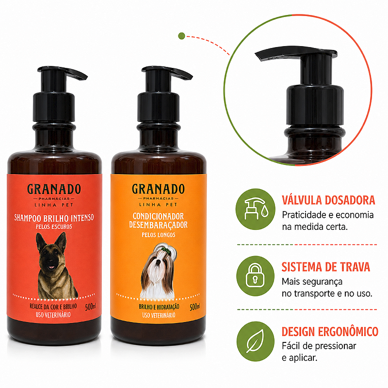 Shampoo Pet Pelos Escuros E Condicionador Desembaraçador