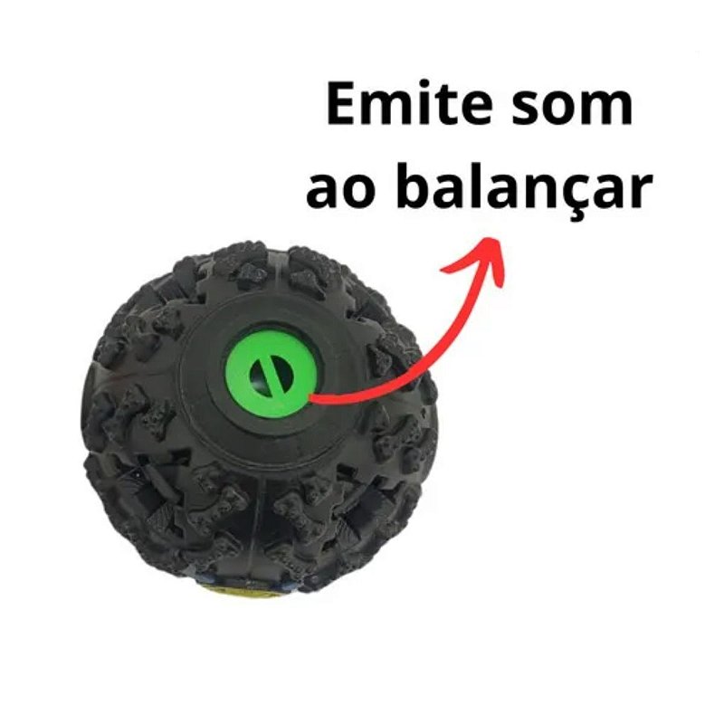 Kit 3 Bolas Interativas Petisqueiras com Som para Cães M 9 cm